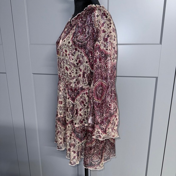 Johnny Was Jade Tunic Bilbao Paisley Sheer Metallic Silk Blend Boho XL Loose Fit - Picture 3 of 12